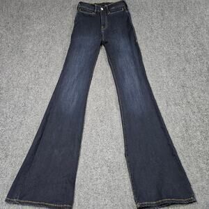 True Religion High Rise Flare Jeans Size 24 Dark Wash Denim Y2K Retro Streetwear